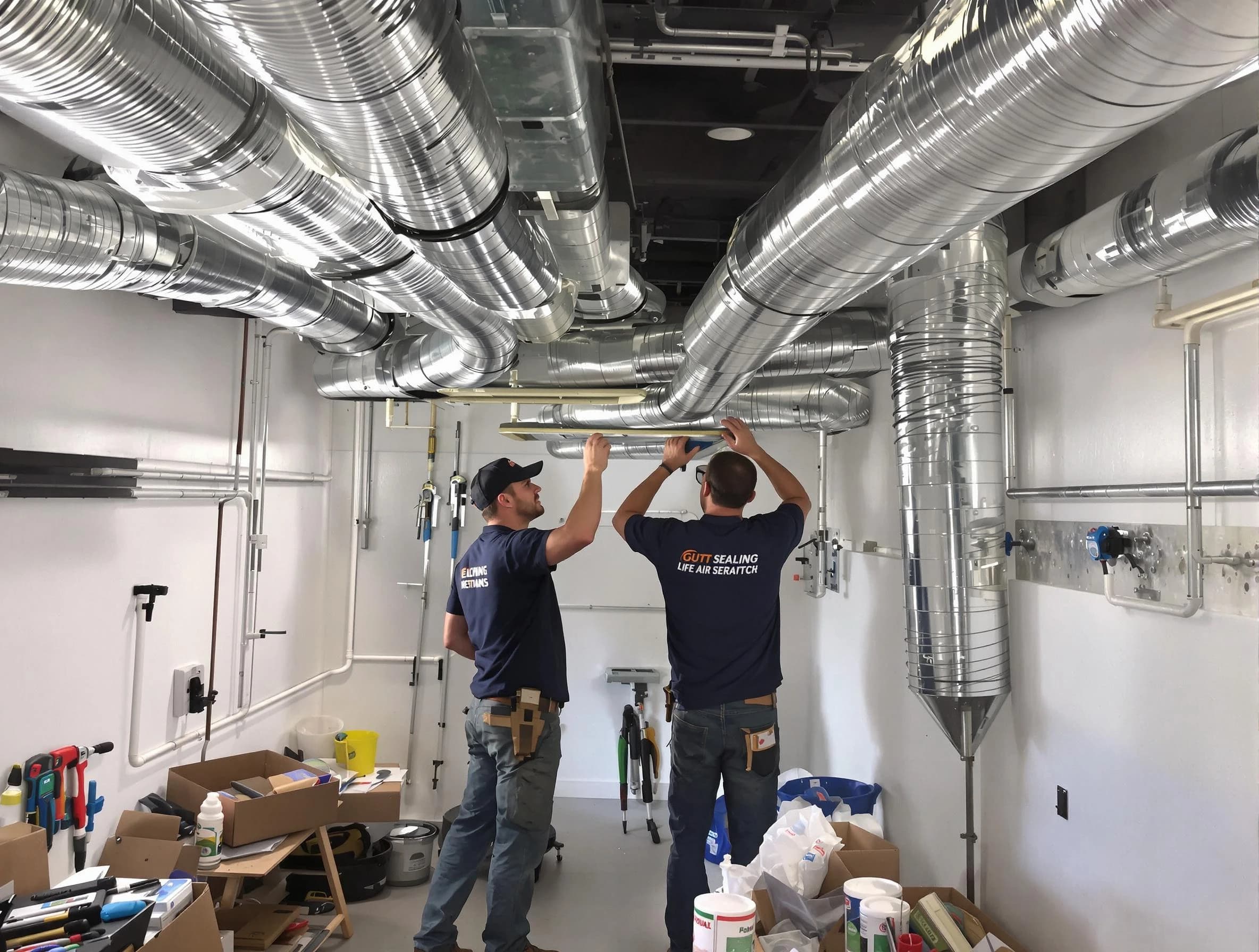 Pleasant View Air Duct Cleaning technician applying professional duct sealing solutions in Pleasant View