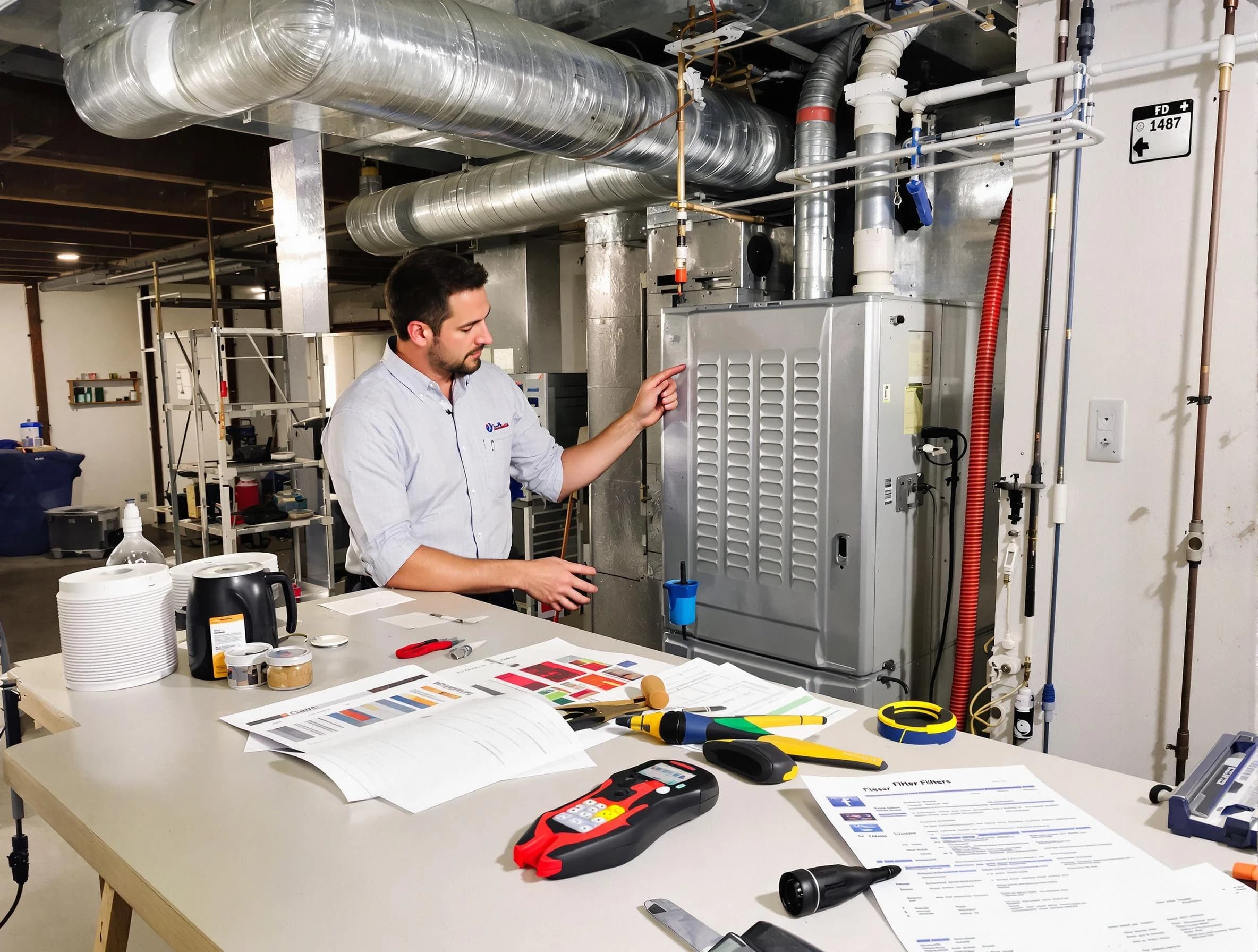 Pleasant View Air Duct Cleaning inspector conducting detailed filter system evaluation using professional diagnostic tools in Pleasant View