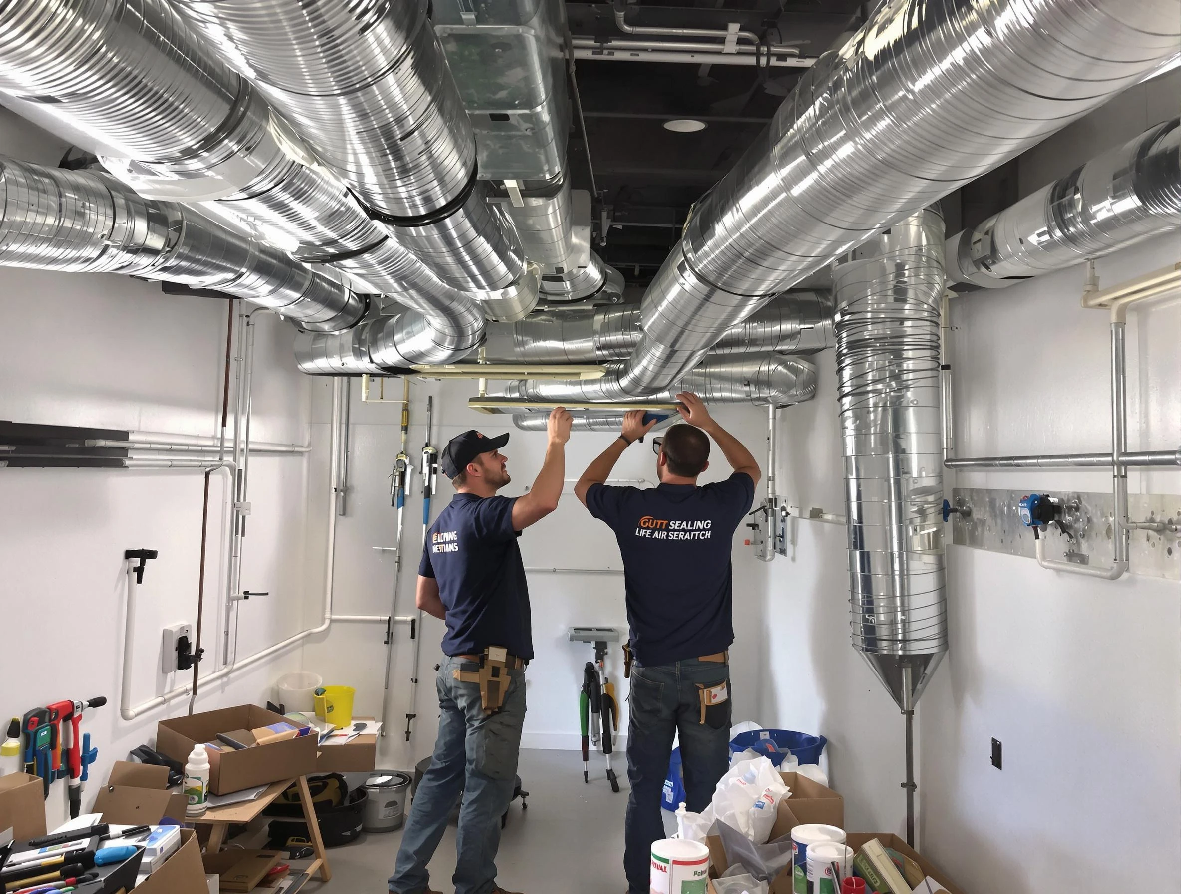 Pleasant View Air Duct Cleaning technician applying professional duct sealing solutions in Pleasant View